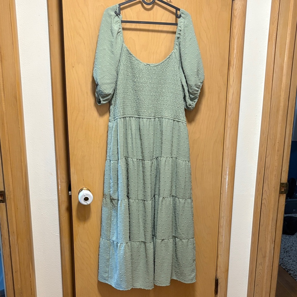 Postpartum & Maternity Friendly Green Women's Dress